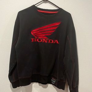 Honda Men's L One Industries Black/Red Stitching 'Honda' Embroidered Sweater